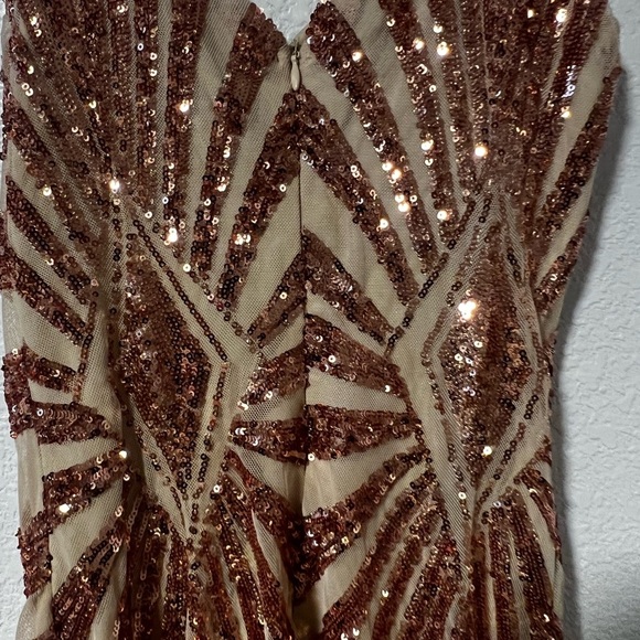 Fashion Nova Radiant Gold and Brown Backless Dress - Picture 6 of 9